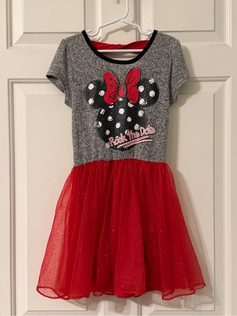 Disney Red and Gray Minnie Polka Dot Tulle Dress